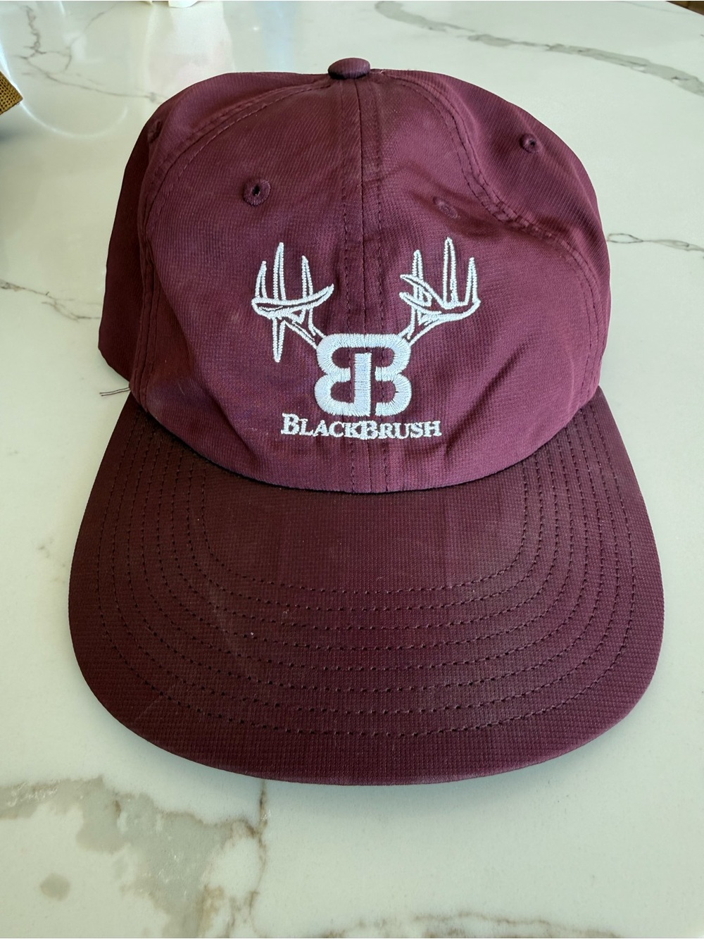 BlackBrush Maroon Embroidered Antler Hat